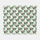 Roze kikker op groen blad patroon ontwerp fleece deken (Voorkant (Horizontaal))