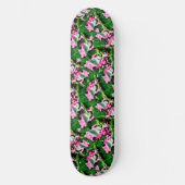 Roze kikker op groen blad patroon ontwerp persoonlijk skateboard (Voorkant)