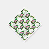 Roze kikker op groen blad patroon ontwerp servet (Hoek)