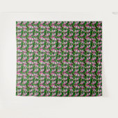 Roze kikker op groen blad patroonontwerp wandkleed (Voorkant (horizontaal))