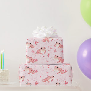 Roze kikkers cadeaupapier