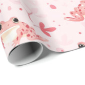 Roze kikkers cadeaupapier (Rol Hoek)