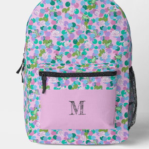 Roze Kikkers Patroon Gepersonaliseerde Monogram Bedrukte Rugzak