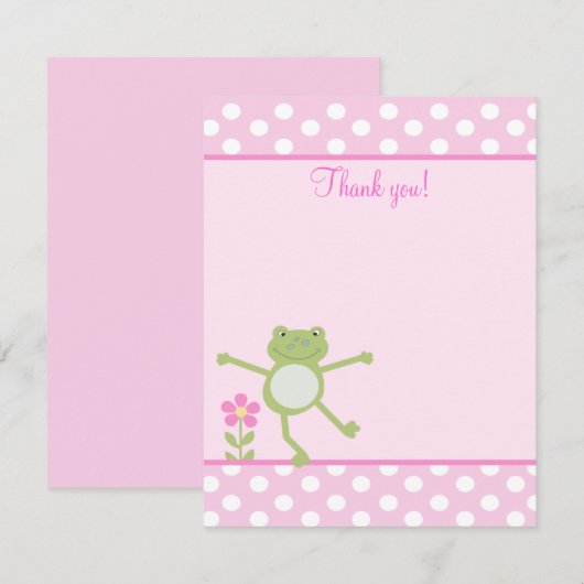 Roze kikkervisje, kikkervisje notitiekaartje (Voorkant / Achterkant)