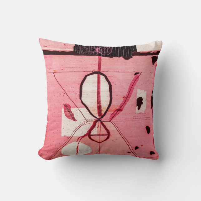 Roze Kilim Boheems Marokkaans Sierkussen (Voorkant)