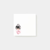 Roze Kimono Kawaii Kokeshi Pop Post-it® Notes (Voorkant)