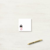 Roze Kimono Kawaii Kokeshi Pop Post-it® Notes (Op bureau)