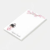 Roze Kimono Kawaii Kokeshi Pop Post-it® Notes (Schuin)