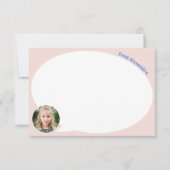 Roze Kind Foto en Spraak Bubble Dank u kaart (Voorkant)