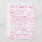 Roze Kinder Koken Verjaardagsuitnodiging Sjabloon Kaart (Achterkant)