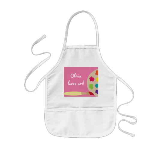 Roze Kinder kunstenaar Smock Apron Kinder Schort (Voorkant)