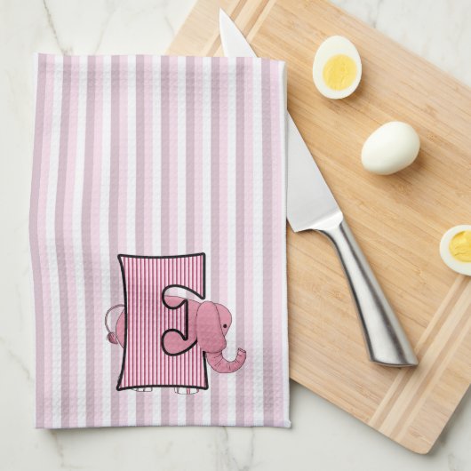 Roze Kinder monogram E Handdoeken (Quarter Fold)