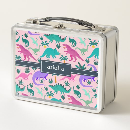 Roze | Kinder naam van het kleurrijke dinosauruspa (Voorkant)