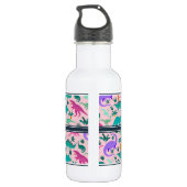 Roze | Kinder naam van het kleurrijke dinosauruspa Waterfles (Achterkant)