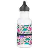 Roze | Kinder naam van het kleurrijke dinosauruspa Waterfles (Rechts)