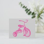 Roze Kinderdriewieler Briefkaart (Staand voorkant)