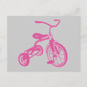 Roze Kinderdriewieler Briefkaart