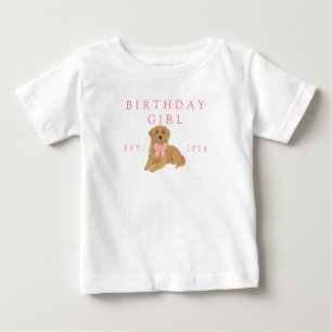 Roze Kinderen Verjaardag Golden Retriever Verjaard