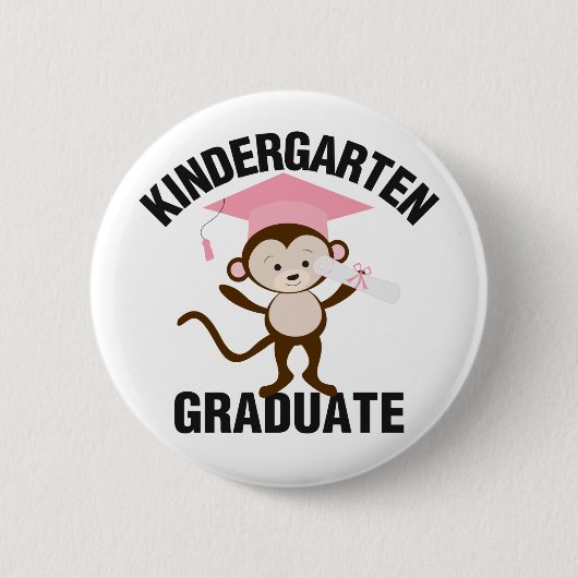 Roze Kindergarten Afstuderen Ronde Button 5,7 Cm (Voorkant)