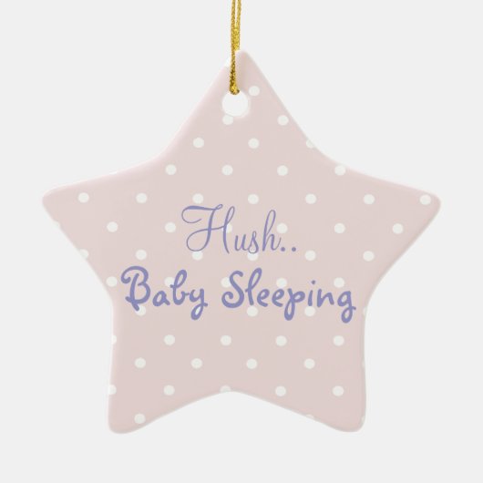 Roze kinderslaapoppenbord keramisch ornament (Voorkant)