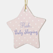 Roze kinderslaapoppenbord keramisch ornament (Links)