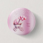 Roze kinderwagen Button (Voorkant)