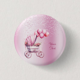 Roze kinderwagen Button