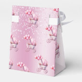 Roze Kinderwagen Favor Box Bedankdoosjes (Achterkant)