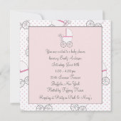 Roze kinderwagen kaart (Achterkant)