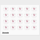 Roze kinderwagen ronde sticker (Vel)