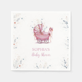 Roze kinderwagen servet