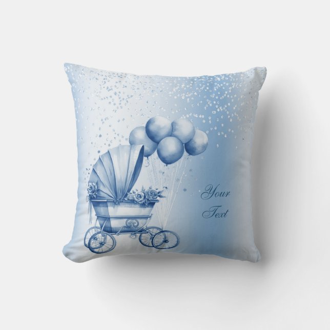 Roze kinderwagen Sierkussen (Voorkant)