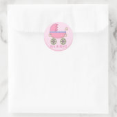 Roze kinderwagen Stickers (Tas)