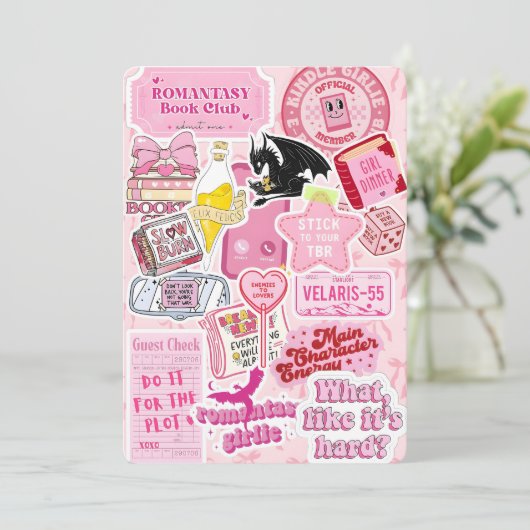 Roze Kindle Insert Schattige & Girly Bookish Acces Feestdagenkaart (Staand voorkant)