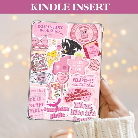 Roze Kindle Insert Schattige & Girly Bookish Acces Feestdagenkaart