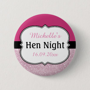 Roze Kip Avond Persoonlijk Ronde Button 5,7 Cm