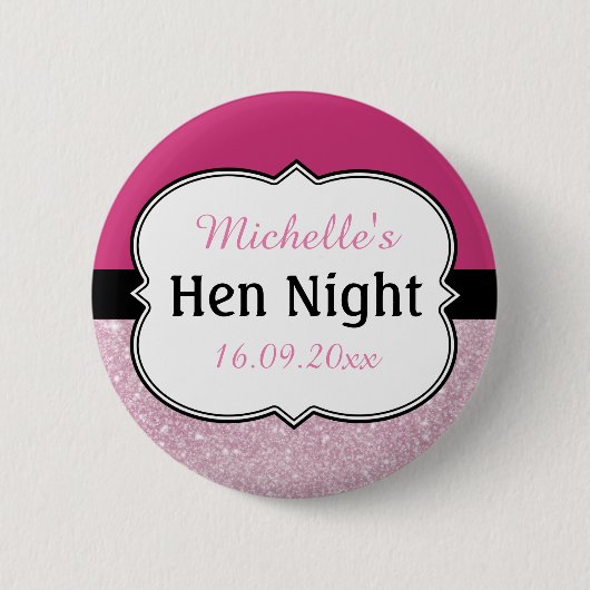 Roze Kip Avond Persoonlijk Ronde Button 5,7 Cm (Voorkant)