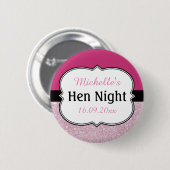 Roze Kip Avond Persoonlijk Ronde Button 5,7 Cm (Voorkant /achterkant)