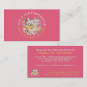 Roze Kip Hen Ei Boerderij Visitekaartje (Voorkant / Achterkant)