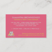 Roze Kip Hen Ei Boerderij Visitekaartje (Achterkant)