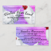 Roze Kip Kip Rustiek Biologisch Ei Boerderij Visitekaartje (Voorkant / Achterkant)