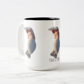 Roze kip tweekleurige koffiemok (Voorkant links)
