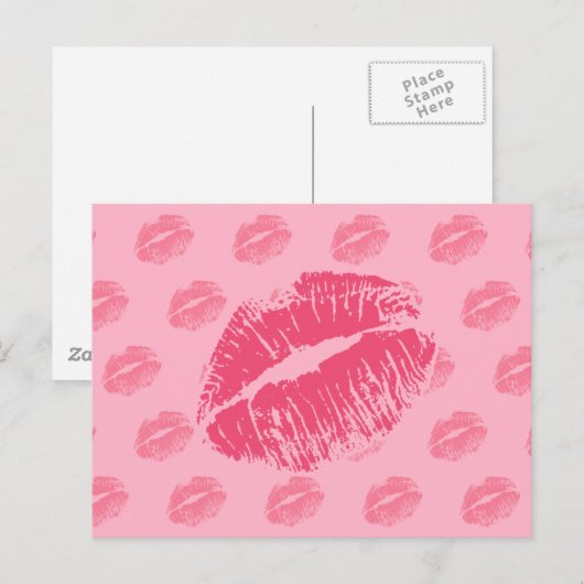 Roze Kiss Briefkaart (Voorkant / Achterkant)