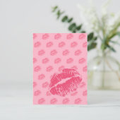 Roze Kiss Briefkaart (Staand voorkant)