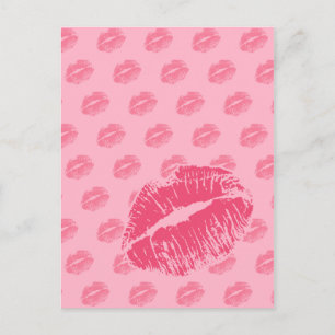 Roze Kiss Briefkaart