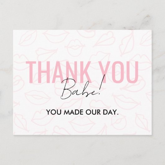 Roze Kiss Pattern Business Dank u Kaart (Voorkant)