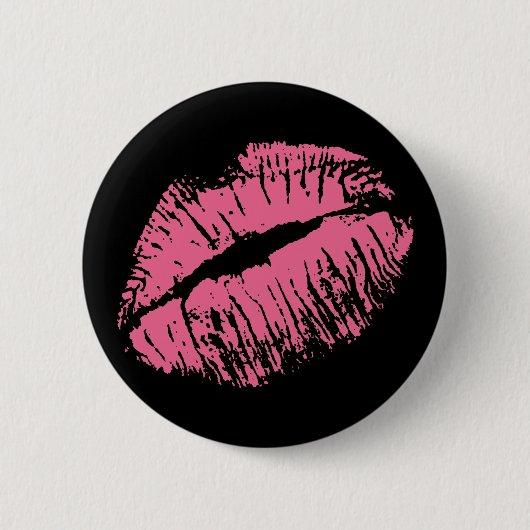 Roze Kiss Ronde Button 5,7 Cm (Voorkant)