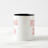 Roze Kisses 25 cent Tweekleurige Koffiemok (Center)