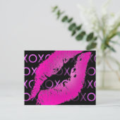 Roze Kisses Briefkaart (Staand voorkant)