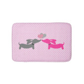 Roze Kissing Dachshunds Theme Badkamer Badmat (Voorkant)